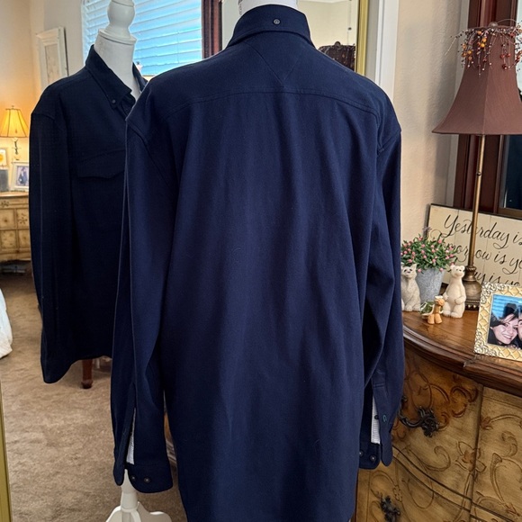 Men's Tommy Hilfiger FLX Navy Button-Down Shirt - Picture 4 of 9